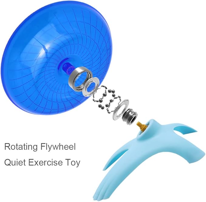 Litewoo Hamster Wheel Flying Saucer Exercise Toys, Silence Quite Spinner, for Gerbil Rat Mouse Mice Dwarf Hamster and Other Small Animal（Blue）