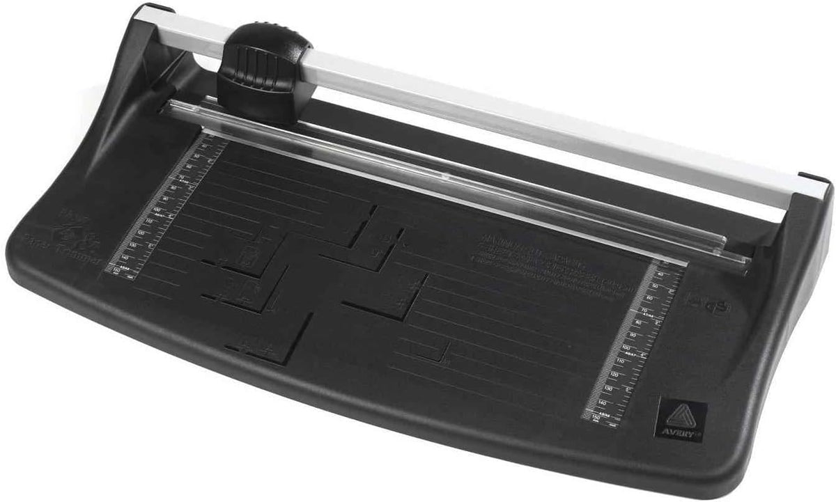 Avery Lightweight A4 Paper Trimmer, Photo and Paper Cutter, 5-Sheet Capacity, Self-Sharpening Blade, Black & Teal (TR002)