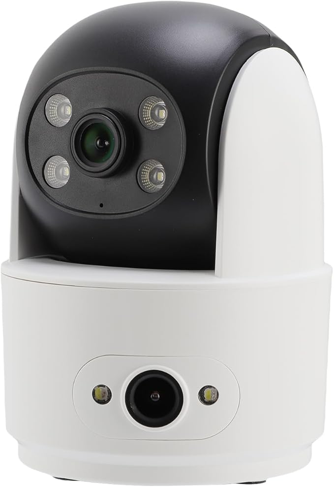 Yinhing 3MP Dual Lens Indoor Security Camera, AI Human Detection Auto Tracking 2.4GHz WiFi Pet Camera with Two Way Audio Color Night, for Home Baby Monitoring (US Plug)
