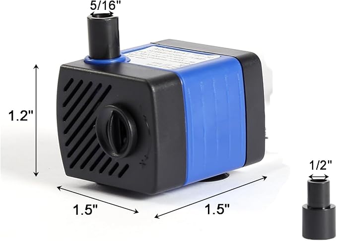 AQUANEAT Small Fountain Pump, 50 GPH Mini Submersible Water Pump