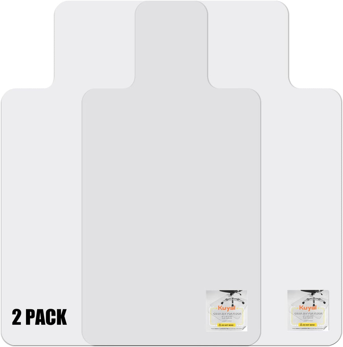 Kuyal 2 Pack 1/5" Thick Office Chair Mat, Heavy Duty Computer Chair Mat