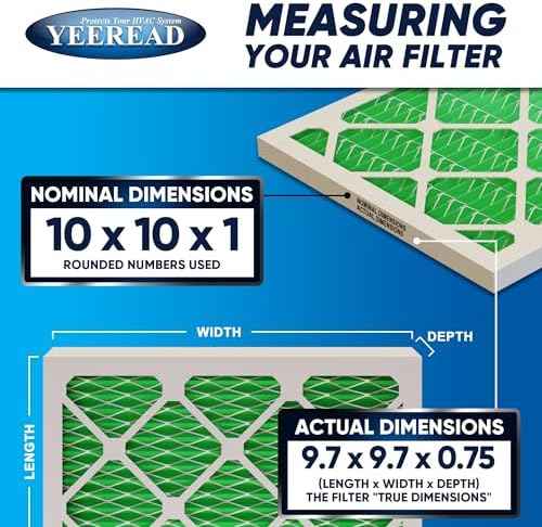 10X10x1 MERV 13 Air Filters, 6-Pack, Actual Size: 9.70" x 9.70" x