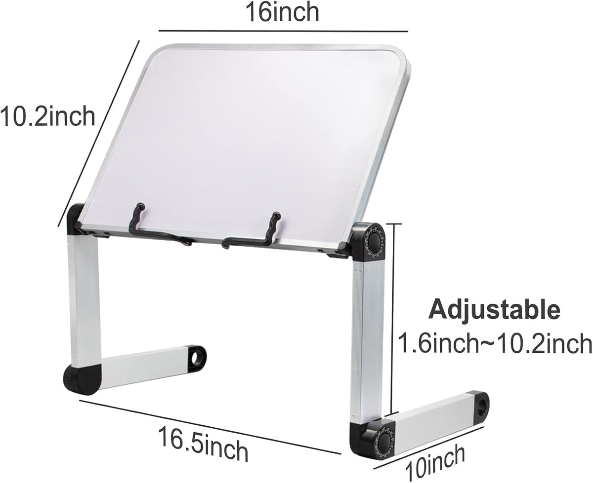Extra Large Adjustable Book Stand for Bed and Sofa - Multifunctional Laptop Holder With Page Clips, Ergonomic Multi-Height Angles, Portable for Heavy Textbooks and Cooking