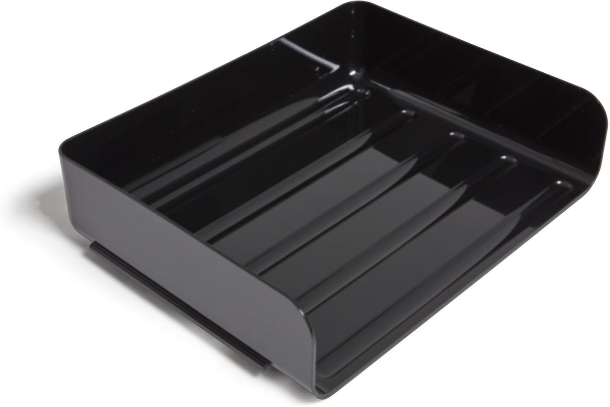 TRU RED Side-Load Stackable Plastic Letter Tray, Black, 6-Pack