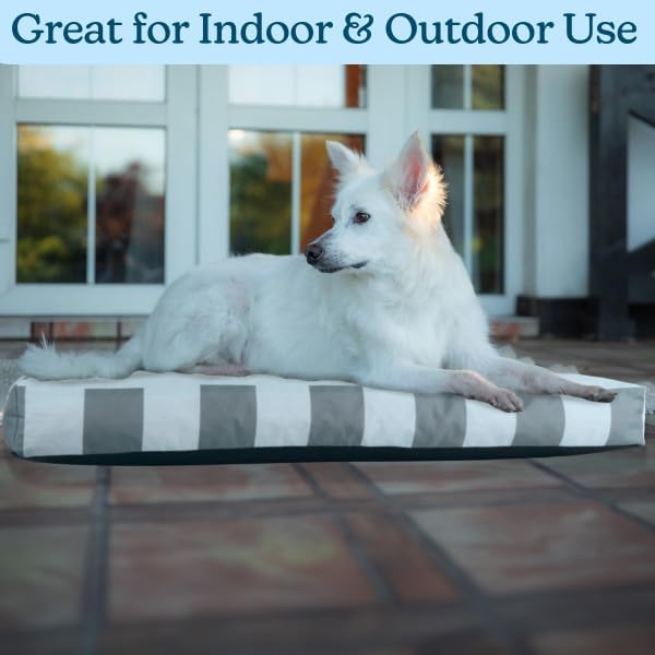 Dog Bed - Indoor/Outdoor Pet Bed with Removable Washable Cover and Non-Slip Bottom - 36in Medium Pet Mat for Dogs up to 70lbs - Water-Resistant Dog Mat by PETMAKER (Gray)