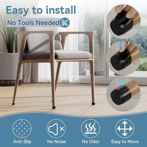 24PCS Extra Small Silicone Chair Leg Floor Protectors for Hardwood
