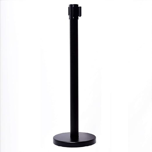 VIP Crowd Control Retractable Belt Stanchion Queue Safety Barrier Set,36" Ht, 78" Blue Belt + Wall Bracket (6 Posts+WBracket)