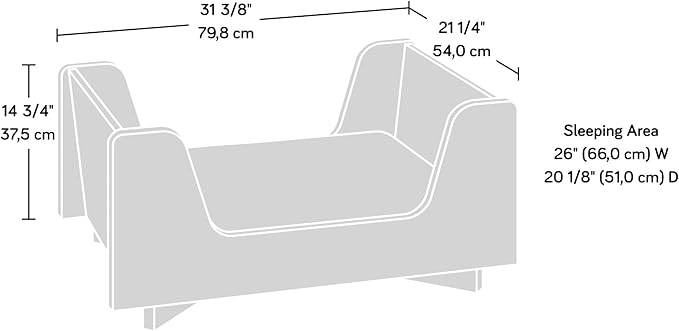 Sauder Milo Dog Bed, Light Walnut Finish