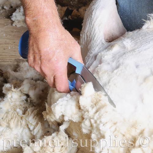 Bent Hand Shear for Wool Sheep & Livestock - 5.5" Blade - Blue