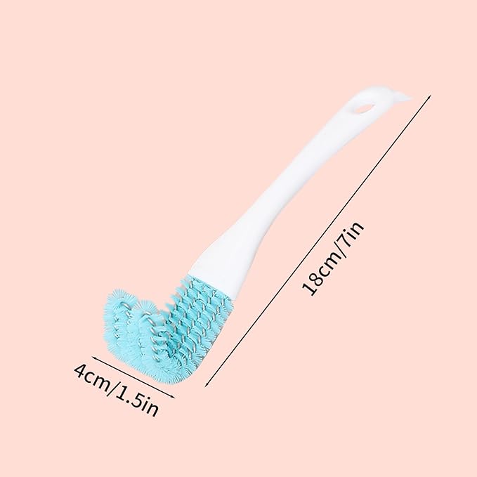 Stainless Steel Bird Cage Cleaner with Long Handle - Dual Head Brush & Scraper for Parrot Cages, Perch Cleaning Tool–Durable Cage Cleaning Tool & Accessory (2, Blue)