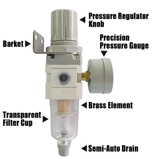 1/4" NPT Air Filter Pressure Regulator Combo Water Separator