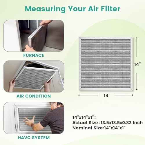 14x14x1 MERV 8 Washable Electrostatic HVAC Furnace Air Filter