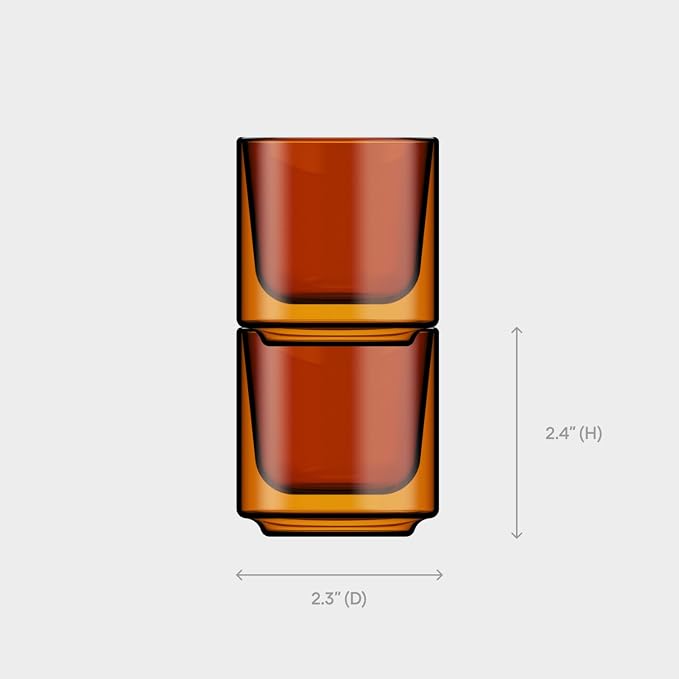 Terra Kaffe Sienna Picco 3 oz Double-Walled Espresso Glasses – Borosilicate
