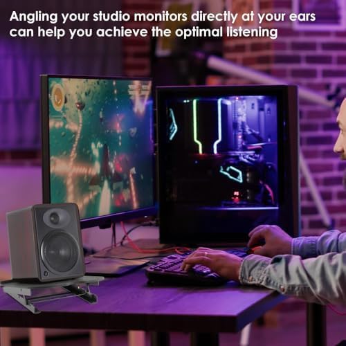 AURAY 6" Studio Monitor & Bookshelf Speaker Stands Adjustable Tilt