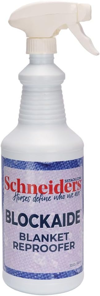 Schneiders BlockAide Blanket Reproofer for Horses | Long-Lasting Water & Oil Repellency | Easy Application | Extends Blanket Lifespan | Size 32 oz