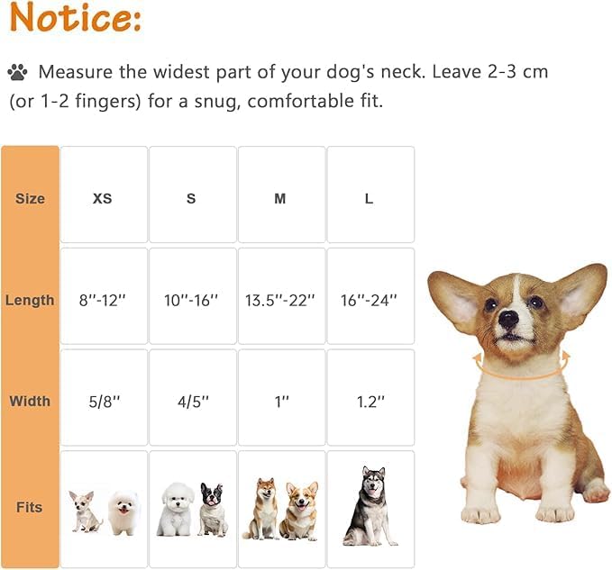 Dog Collar for Extra Small Dogs, Spring &Summer Theme Orange Small Dog Collars with Flower Pattern, Adjustable Puppy Dog Collars, Cute Girl or Boy Dog Collar Ideal for Gifts,Pet Accessory,S