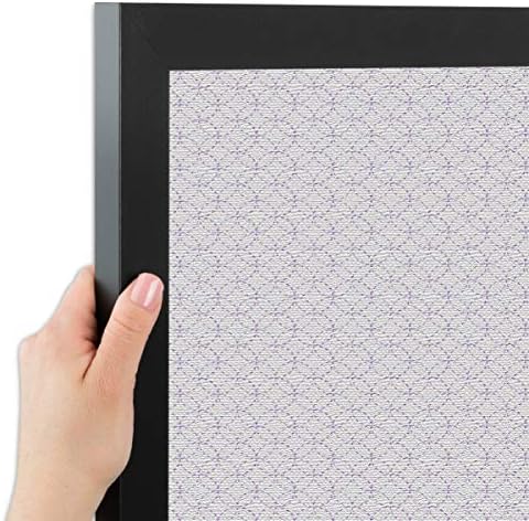 PinPix 40x28 Inch Cork Bulletin Board. This Decorative Framed Pin Board Comes with White Circles Design and a Satin Black Frame. Ideal for Home Office Decor or Message Board (PinPix-494)