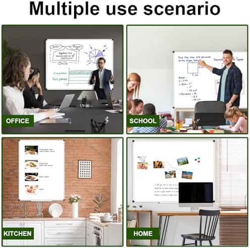 XBoard Porcelain Magnetic Dry Erase Board 48 x 36 Inch, Porcelain Whiteboard Aluminium Frame & Marker Tray