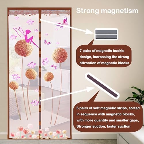 Door Mesh Screen with Magnet, Fly Hanging Temporary Magic Patio Heavy Duty Front Back Screen Magnetic Closure, Portable French Net for Door to Keep Bugs Out Doorway Curtain 35x83 in