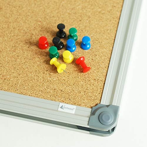 Lockways Cork Board 36" x 24" Bulletin Board, Double Sided Corkboard