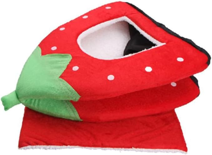 Pet Furniture Pet House Dog Bed Doggie Bed Dog Cot Strawberry Foldable Cat Cave Puppy Sleeping Warm Strawberry Nest Warm Pad