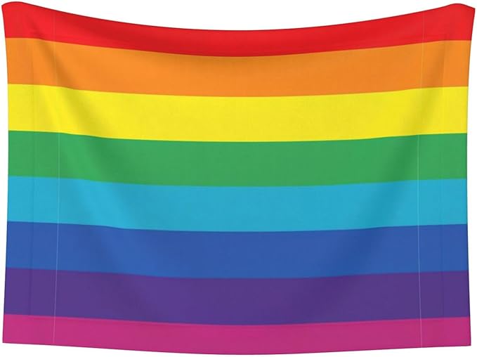 Double Sided Pet Bed Blanket for Added Cushion Warmth, LGBT Pride Rainbow Flag, Reversible Cover with Textured Dot Surface for Existing Beds Standalone Mat