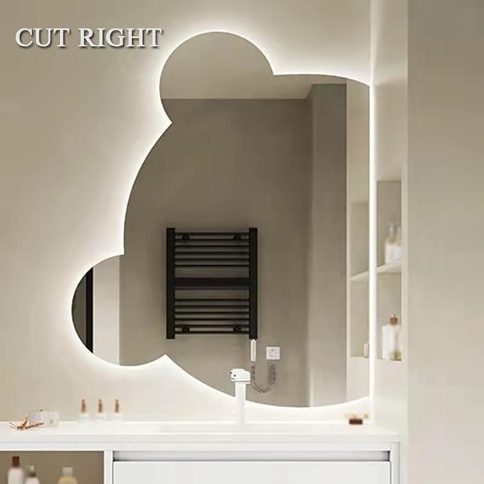 LTSRLL LED Vanity Mirror Cute Bear Decorative Mirror