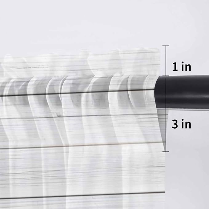 Farmhouse Sheer Valance Curtains, Summer Blue Car
