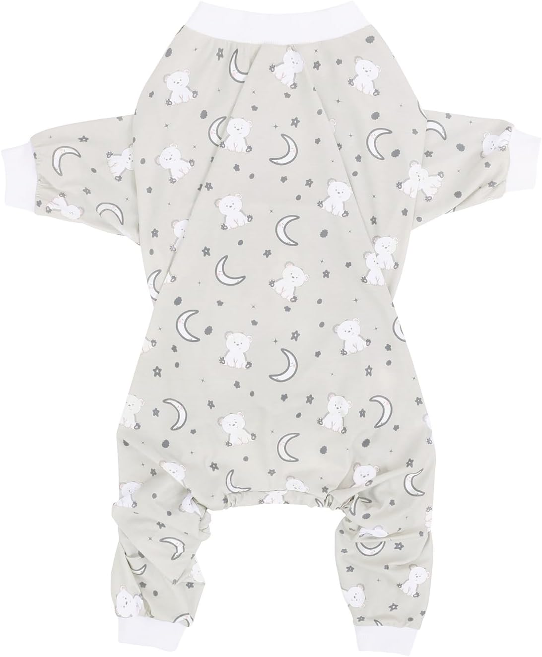HDE Dog Pajamas One Piece Jammies Jumpsuit Pet Clothes Outfit Stretchy Lightweight Comfy Shirt Pjs for M-3XL Dogs Goodnight Polar Bears - L