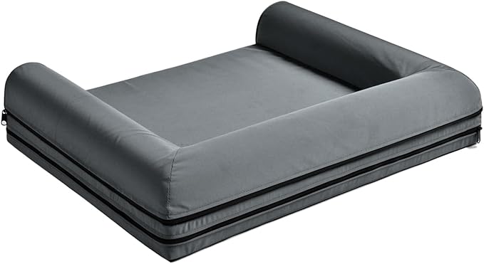 Dog Bed for Extra Large Dogs, XXL Size Chew Proof Orthopedic Mattress, Compressible Washable Dog Sofa for Great Dane, Saint Bernard, Mastiff, Rottweiler (Grey)