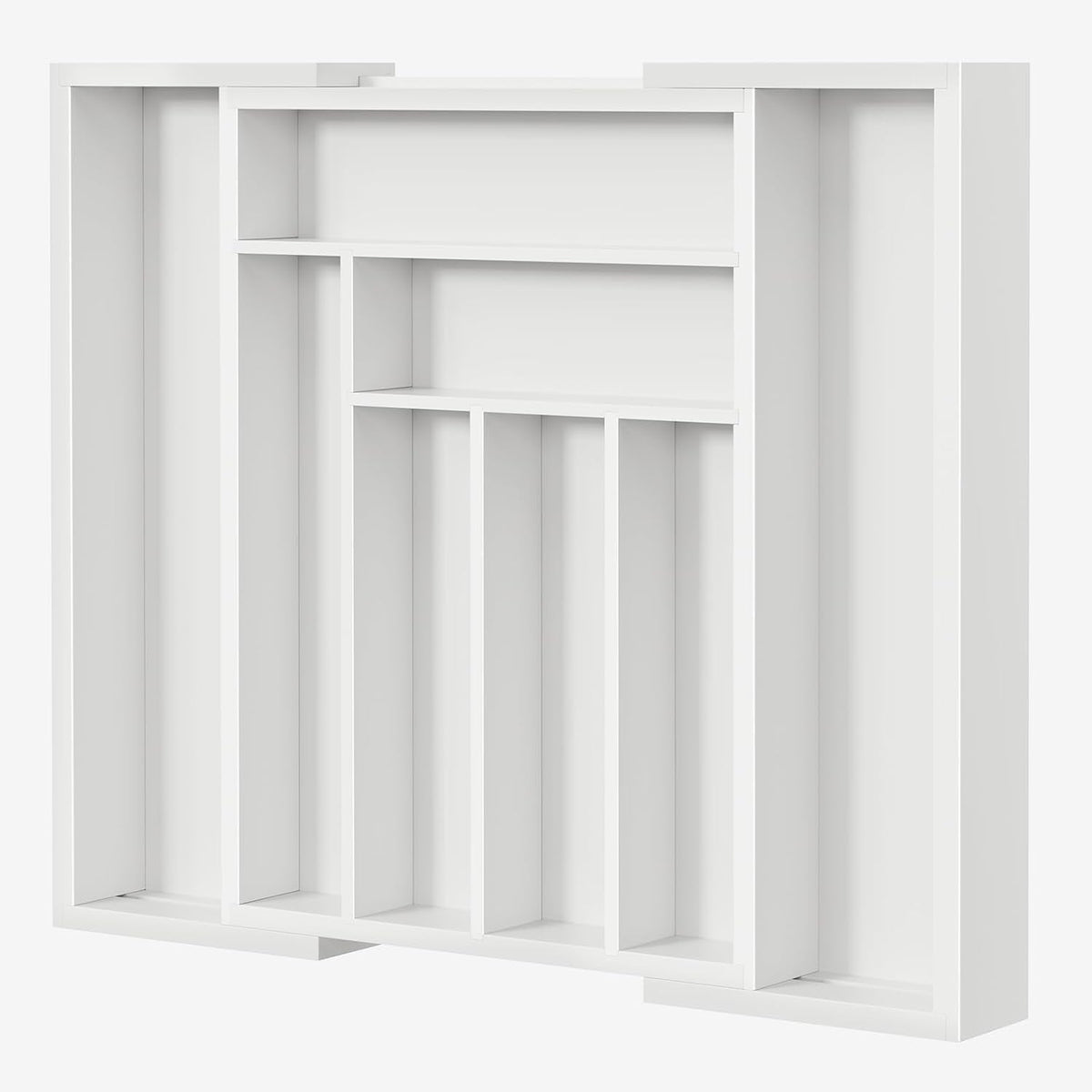 Pipishell Expandable Bamboo Silverware Drawer Organizer, White, Large