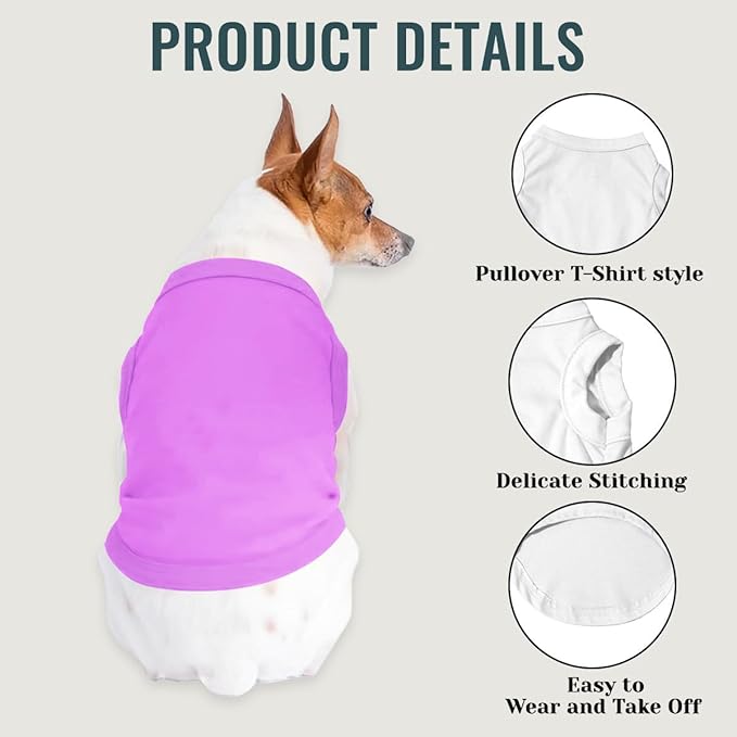 Customized Dog Shirt Custom Pet Clothes T Shirts for Small to Large Dogs Design Image Logo Text Outfits for Puppy Cat Personalized Breathable Sleeveless Pullover Light-Purple, 3XL