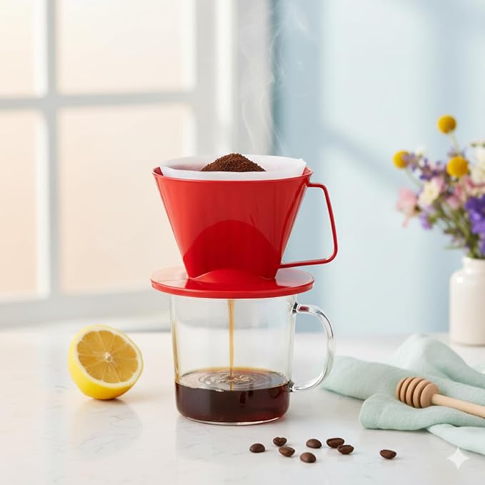 Fino Pour-Over Coffee Brewing Filter Cone, Number 1-Size, Brews 1 to 2-Servings