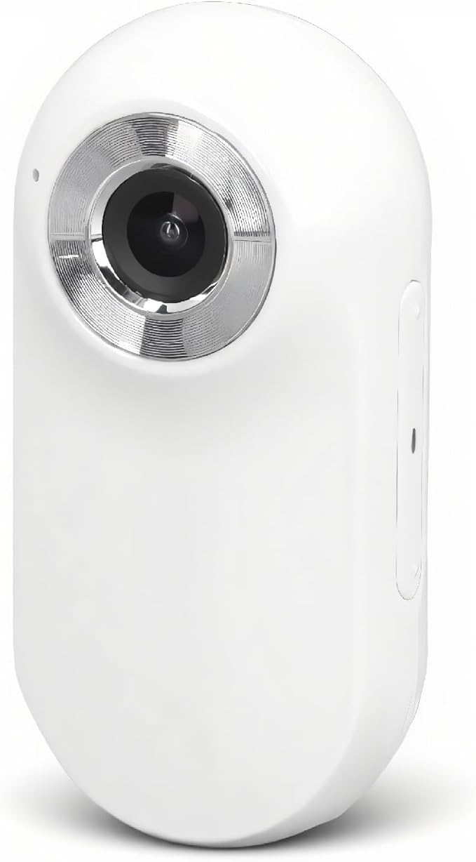 Jiawu Cat Collar Camera, HD 1080P Pet Camera Collar, 120° Wide Angle Dog Collar, Mini Sport Action Camera, Portable Camera for Cats, Dogs, Outdoor, Inoor (White)