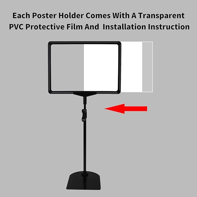 Sign Holder Stand,Sign Stand for Display,Adjustable Sign Holders For Table Top,Table Sign Holders 8.5 x 11,4 Packs, (Black, 39''height 4pcs)