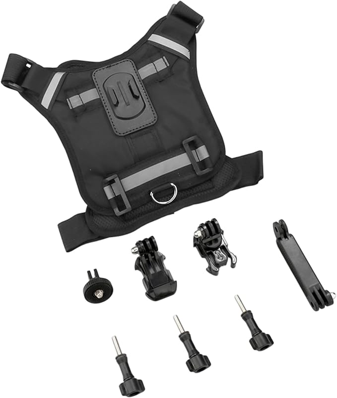 Soft Padded Dog Vest Action Camera Mount Chest Back Fixation Camera Holder Dog Vest Back Mounting for Video Secure Mount