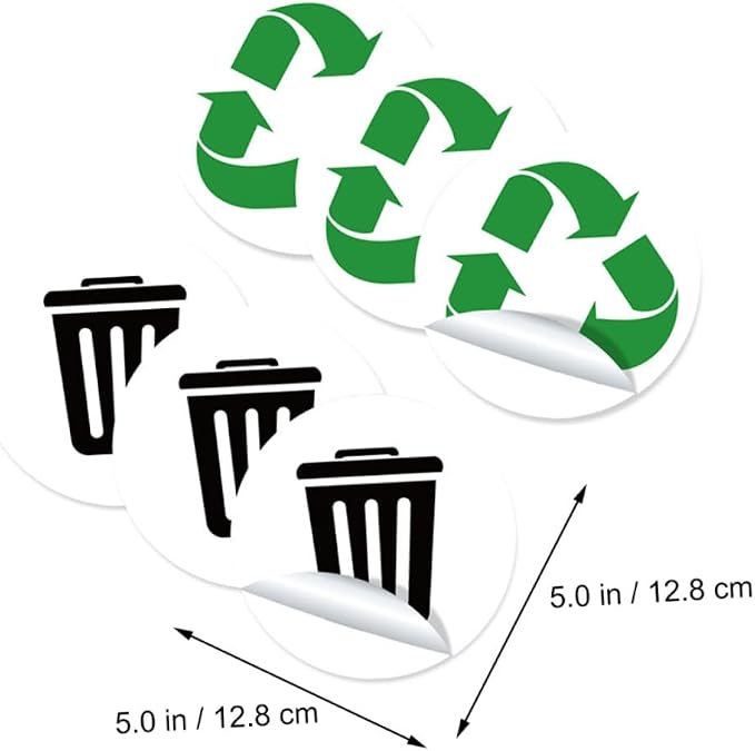 Waste Sorting Labels for Garbage Bin PVC Sticker Decals for Kitchen Recycling