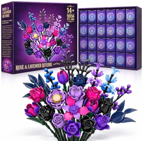 24 Flower Bouquet Advent Calendar 2026 Building Set, Big Gift Box