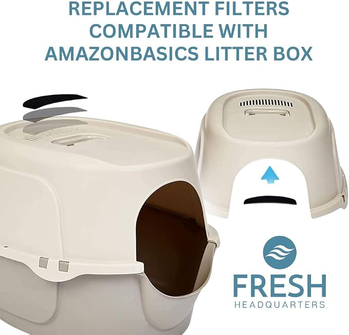 6-Pack Activated Carbon Cat Litter Box Filter Replacement