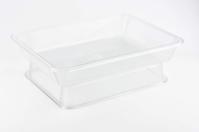 OMEM Reptile Drinking Tray - Large Water Dish Plastics Plate for Turtles, Small Reptiles, Ball Pythons, Lizards, and Snake Cages Bowl (M=30.5x24x5cm, White)