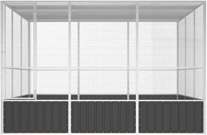 Steel Bird Cage, Large Flight King Bird Cage for Cockatiels African Grey Quaker Amazon Sun Parakeets Green Cheek Conures Pigeons Parrot Bird Cage Birdcage, Anthracite 119.1"x127.8"x83.3"