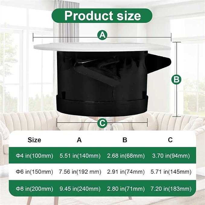 Soffit Vents 8 Inch, Round Exhaust Air Vent Cover