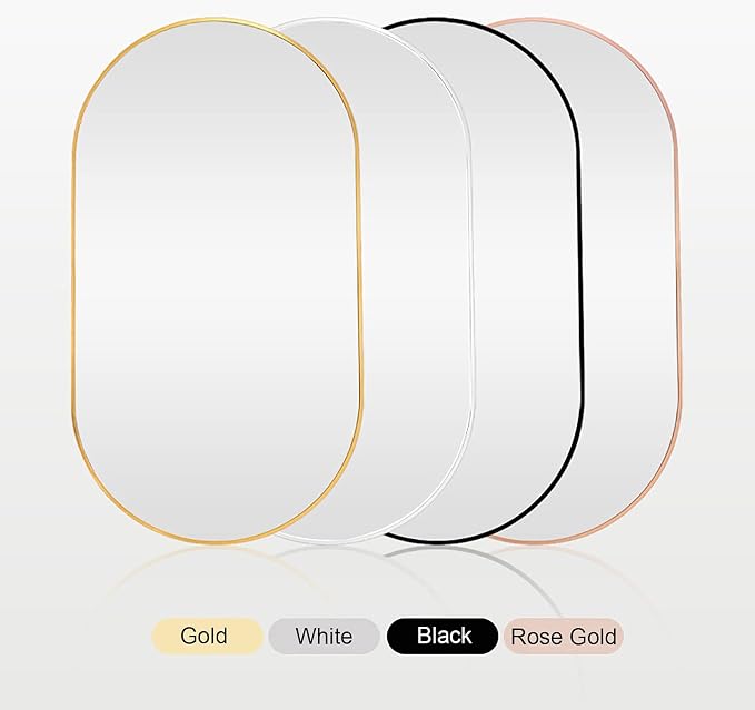 Oval LED Illuminated Bathroom Mirror, Wall-mounted Vanity Makeup Mirror