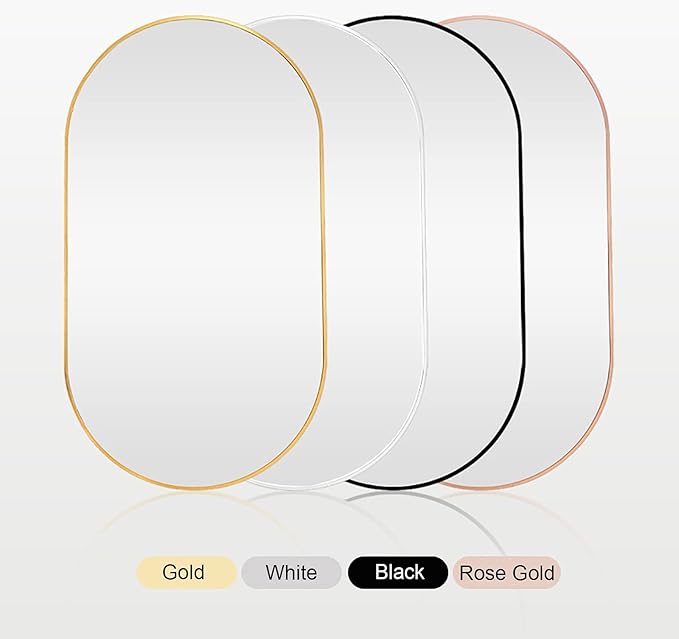 Oval LED Illuminated Bathroom Mirror, Wall-mounted Vanity Makeup Mirror