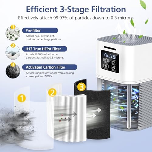 2 Pack A1 Filter Compatible with VEWIOR Air Purifier HQSC-50, HQKJ-80, A1
