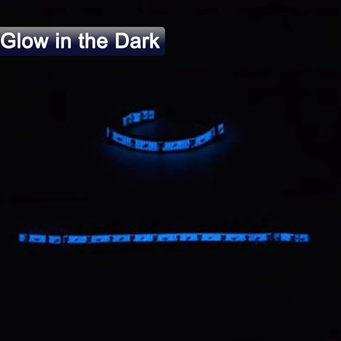 2 Pack Glow in The Dark Cat Collar with Bell Breakaway Safety Cat Puppy Collars with Pendant Red and Blue