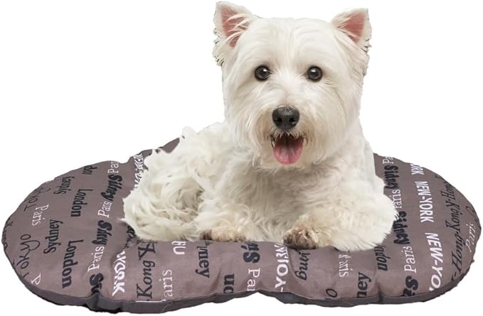 Ferplast Cat Bed, Dog Bed Washable Pet Mat Cushion in Cotton with Soft Padding, 55 x 36 cm. Brown