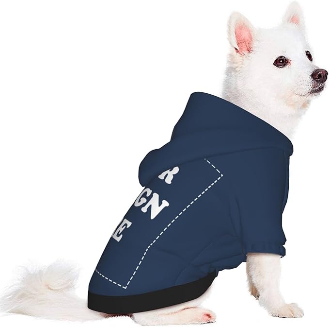 Dog Costume, Custom Dog Hoodie, Dog Name Costume Holiday Pet Pajamas Outfit, Personalized Pet Coat Costumes for Small Medium Large Dogs and Cats for Winter, Navy, XL