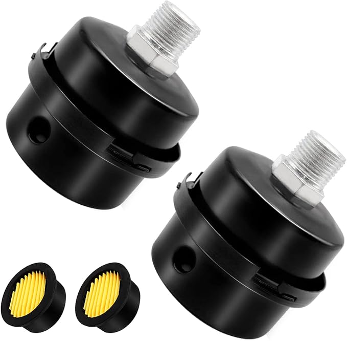 2 pcs 1/4" Thread Air Compressor Silencer, Air Compressor Intake Filter Sound