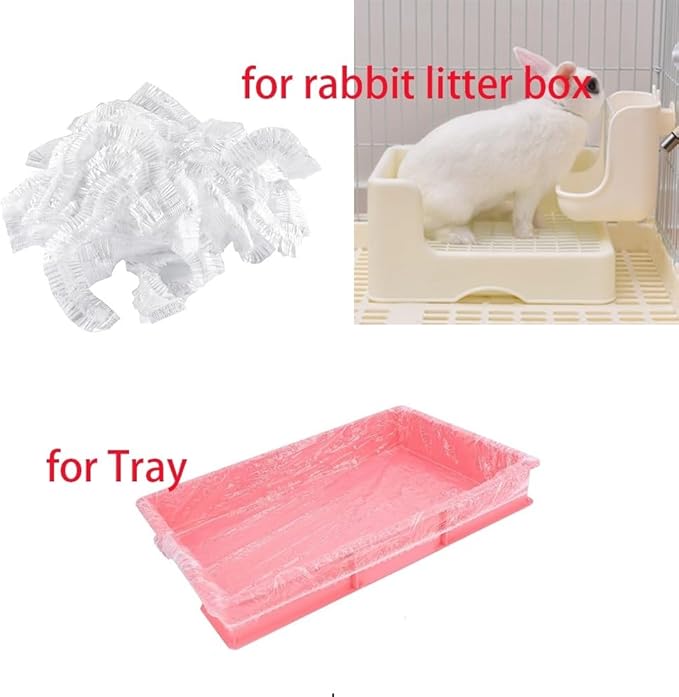50 Pcs Disposable Rabbit Cage Liner Plastic Toilet Film Leak-Proof for Small Animals Bunny Guinea Pig Bird Cage Liners Litter Box Crate Tray Drawer Quick Cleanup Essentials Indoor (Medium)